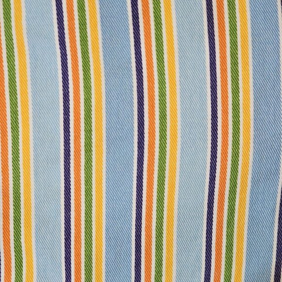 Vintage‎ 90s Womens Size 8 Striped Denim Jean Mom Shorts Rainbow Blue High Waist - Picture 6 of 11